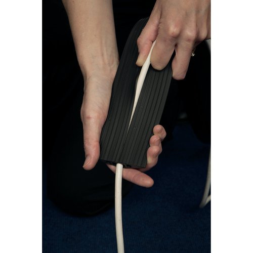 D-Line floor Cable Cover Black 80mm Wide 1.8m length c/w connectors FC83B