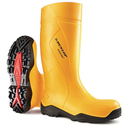 Dunlop Purofort+ Full Safety Wellington Boots 1Pr Yellow 5 C76224105