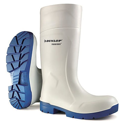 Dunlop Purofort Multigrip Waterproof Anti Bacteria Lined Safety Boots 1Pr White 3 CA6113103 | Dunlop