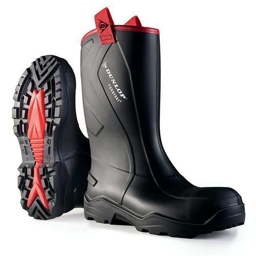 Dunlop Purofort+ Rugged Full Safety Waterproof Rigger Boots 1Pr Black 7 C76204307