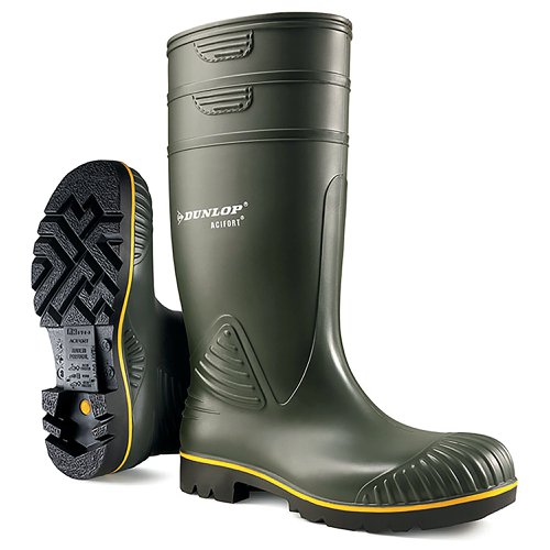 Dunlop Acifort Heavy Duty Waterproof Safety Waterproof Boots 1Pr Green 13 B44063113 | Dunlop