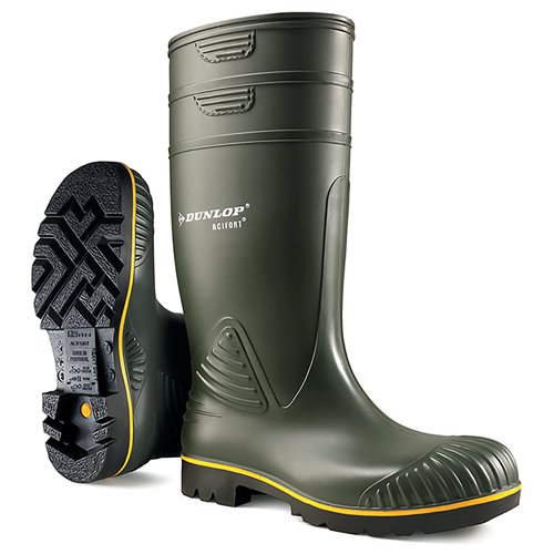 Dunlop Acifort Heavy Duty Waterproof Safety Waterproof Boots 1Pr Green 9 B44063109 | Dunlop