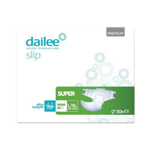 Dailee Slip Premium Super Adult Diapers L/XL (Pack of 30) I0100323