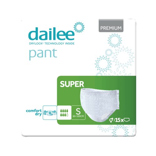 Dailee Pant Premium Super Incontinence Pants Small (Pack of 15) I0200469