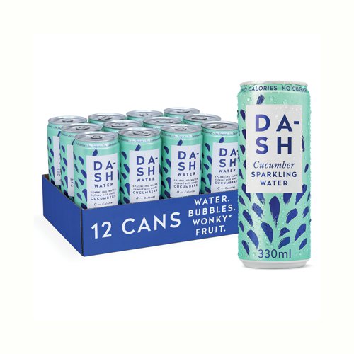 Dash Cucumber Sparkling Water 330ml (Pack of 12) DBL002