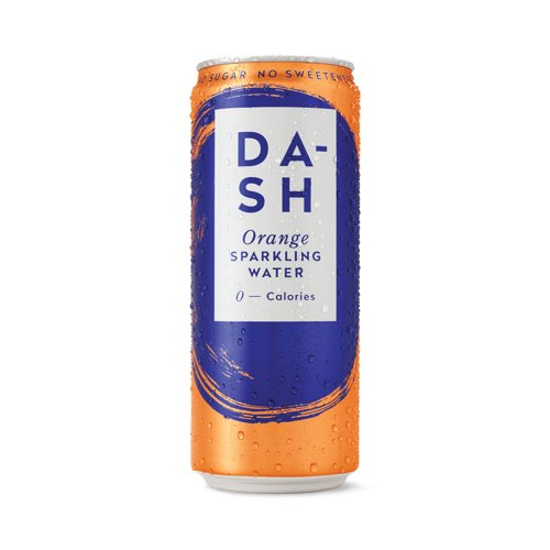 Dash Water Sparkling Water Orange 330ml Can Pack of 12 DBL009