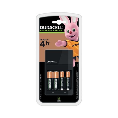 Duracell 4 Hour Battery Charger CEF14 with 2x AA/2x AAA Batteries 5004979