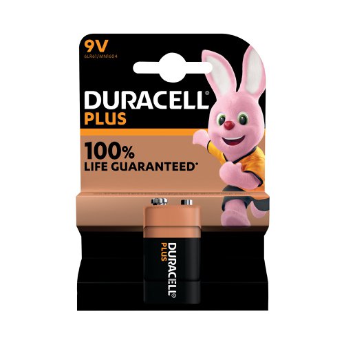 For a safe, long-lasting battery that just keeps performing, you cannot do better than Duracell Plus. The new and improved Duracell Plus 9V are alkaline batteries with up to 100% Life Guaranteed (Commercial guarantee vs. the Minimum Average Duration across 2015 IEC 9V battery tests). Ideal for powering everyday devices, such as torches, lanterns, home alarms, etc. Tested for voltage and leakage to ensure safety, Duracell Plus is the ultimate everyday battery. Unused batteries last up to 5 years in ambient storage. 98% of our paper-based packs are made from recycled materials.