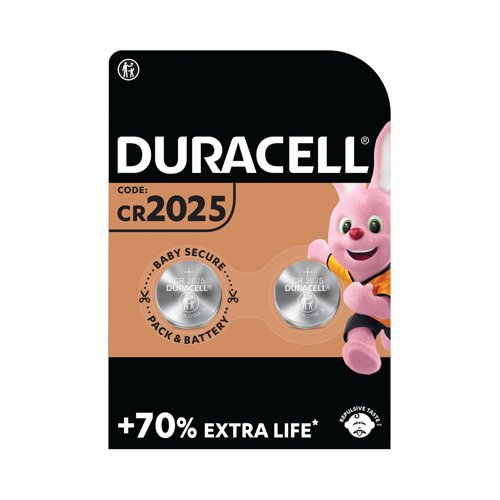 Duracell DL2025 3V Lithium Button Battery (2 Pack) 75072667