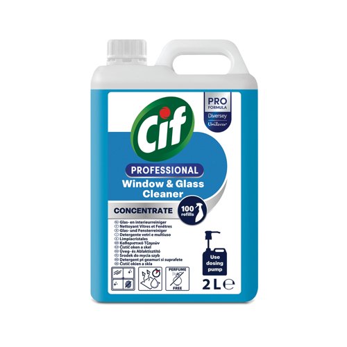 Cif Professional Conc Window+Glass Cleaner 2 Litres Pack of 2 9303534