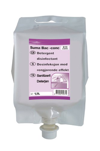 Diversey Suma Bac D10 Detergent and Disinfectant Concentrate 1.5 Litre (Pack of 4) 7010071