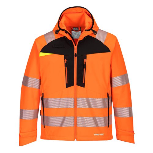 Portwest DX4 Hi Vis Softshell 3L S Orange/Blk | POW35952 | Portwest