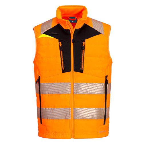 Portwest DX4 Hi Vis Hybrid Baffle Bodywarmer M Orange/Blk