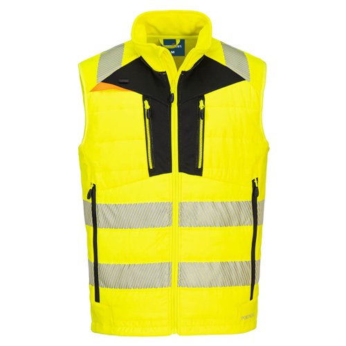 Portwest DX4 Hi Vis Hybrid Baffle Bodywarmer M Yellow/Blk