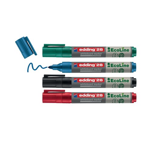 Edding e-28/4 S EcoLine Whiteboard Marker A5 Assorted (Pack of 4) 4-28-4 | Edding