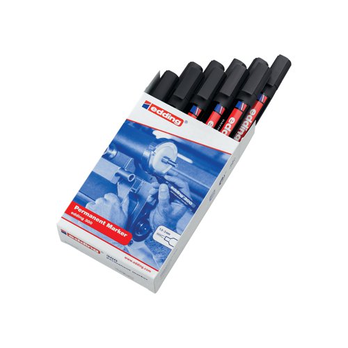 Edding 300 Permanent Bullet Tip Marker Black (Pack of 10) 300-001