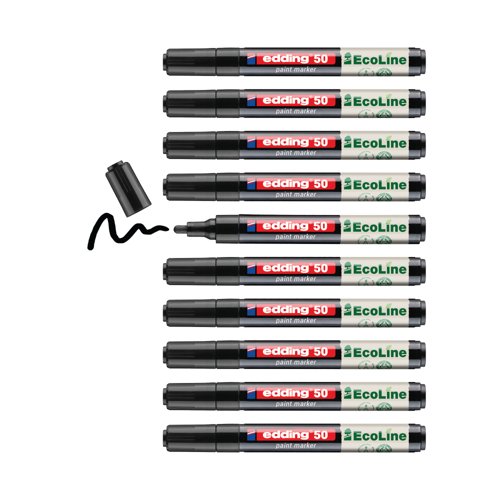 Edding E-50 Water-Based Paint Marker Medium Black (Pack of 10) 4-50-001/10
