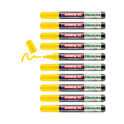 Edding E-50 Water-Based Paint Marker Medium Yellow (Pack of 10) 4-50-005/10