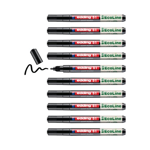 Edding E-51 Water-Based Paint Marker Fine Black (Pack of 10) 4-51-001/10