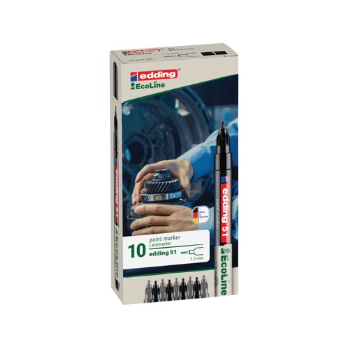 Edding E-51 Water-Based Paint Marker Fine Black (Pack of 10) 4-51-001/10