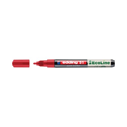 Edding E-51 Water-Based Paint Marker Fine Red (Pack of 10) 4-51-002/10