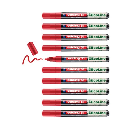 Edding E-51 Water-Based Paint Marker Fine Red (Pack of 10) 4-51-002/10