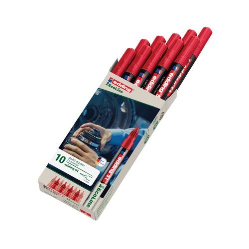 Edding E-51 Water-Based Paint Marker Fine Red (Pack of 10) 4-51-002/10