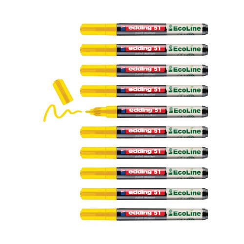 Edding E-51 Water-Based Paint Marker Fine Yellow (Pack of 10) 4-51-005/10