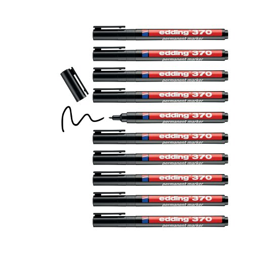 Edding 370 Permanent Marker Fine Black (Pack of 10) 370-001