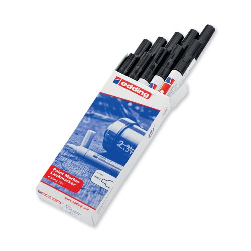 Edding 751 Bullet Tip Paint Marker Fine Black (Pack of 10) 4-751001 | Edding