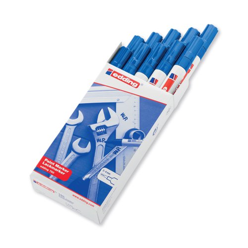 Edding 750 Bullet Tip Paint Marker Medium Blue (Pack of 10) 750-003 | Edding