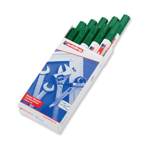 Edding 750 Bullet Tip Paint Marker Medium Green (Pack of 10) 750-004 | Edding