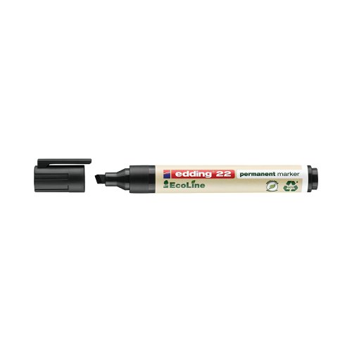 Edding 22 Ecoline Permanent Marker Black (Pack of 10) 4-22001 | Edding