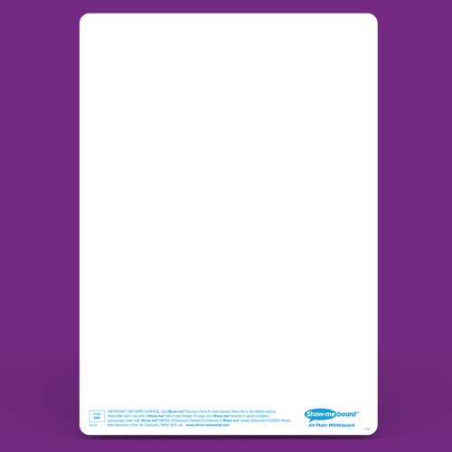 Show-me StayClean A4 Whiteboards Plain/Plain (35 boards pens and erasers + Free cleaners) C/SMB