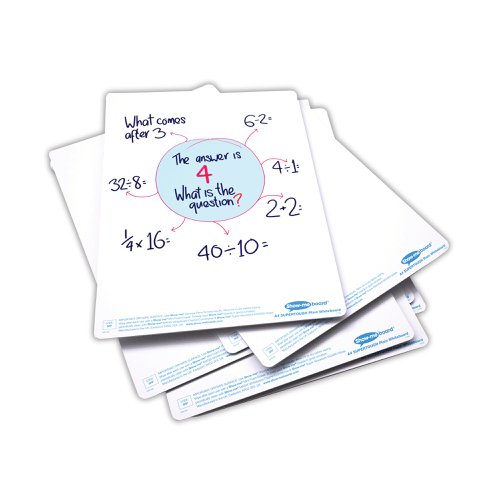 Show-me SUPERTOUGH A4 Whiteboards Plain/Plain Classpack (35 boards pens and erasers + Free cleaners)