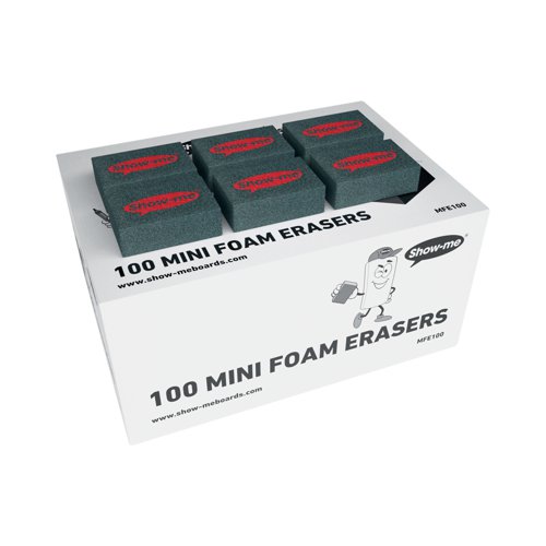 Show Me Mini Foam Whiteboard Eraser 100 Pack Mfe100