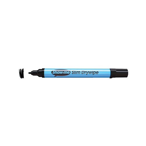 Show-me Drywipe Marker Fine Tip Black (Pack of 100) FPCP100