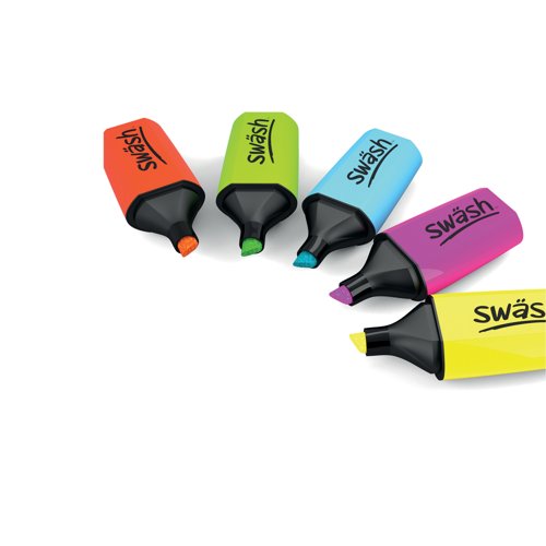 Swash Mini Highlighters in Screw Top Tub Assorted (Pack of 50) MHL50T