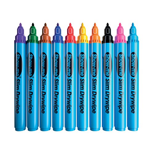 Show-me Drywipe Marker Fine Tip Assorted (Pack of 10) FSDP10A