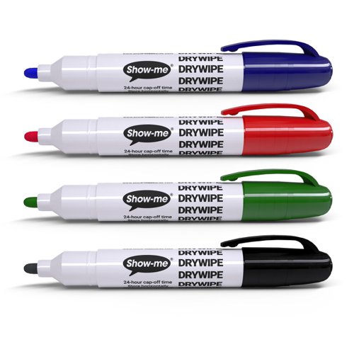 Show-me Eco Drywipe Markers Assorted (Pack of 4) STM4 | Eastpoint