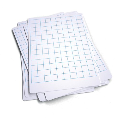 Economy Drywipe Boards 500 Micron 20mm Gridlines A4 (Pack of 100) WBG100