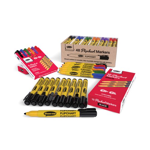 Show-me Flipchart Markers Assorted (Pack of 48) FCM48A | Eastpoint