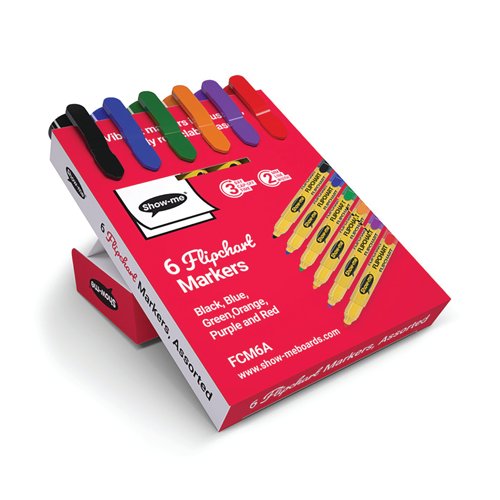 Show-me Flipchart Markers Bullet-Tip Assorted (Pack of 6) FCM6A