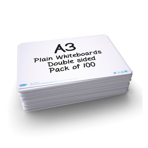 Show-me Drywipe Boards Plain/Plain A3 (Pack of 100) A3P100