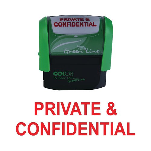 COLOP Green Line Word Stamp PRIVATE AND CONFIDENTIAL Red P20GLPRI