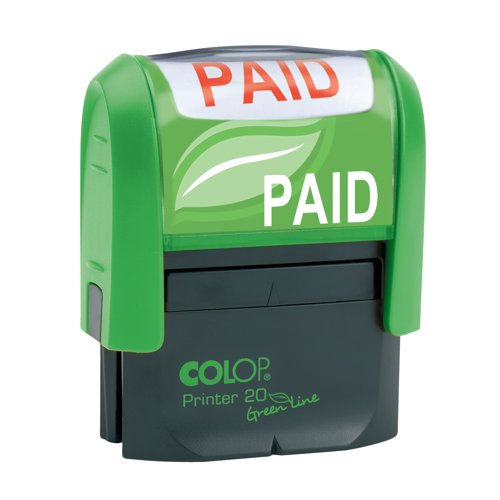 COLOP Green Line Word Stamp PAID Red GLP20PAID