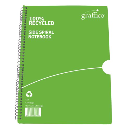 Graffico Recycled Wirebound Notebook 100 Pages A4 (10 Pack) EN08043 | 