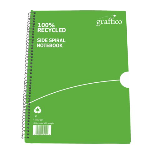 Graffico Recycled Wirebound Notebook 100 Pages A5 (10 Pack) EN10994 | 