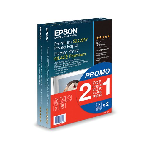 Epson Premium Glossy Photo Paper 100x150mm 255gsm 2-for-1 (Pack of 40 + 40 Free) C13S042167