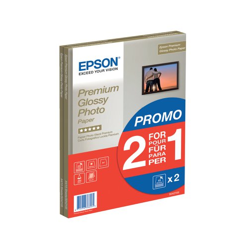 Epson Premium Glossy Photo A4 Paper 2-for-1 (Pack of 15 + 15 Free) C13S042169